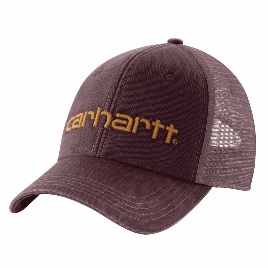 Accessories * | Carhartt' Men'S Canvas Mesh-Back Logo Graphic Cap Port