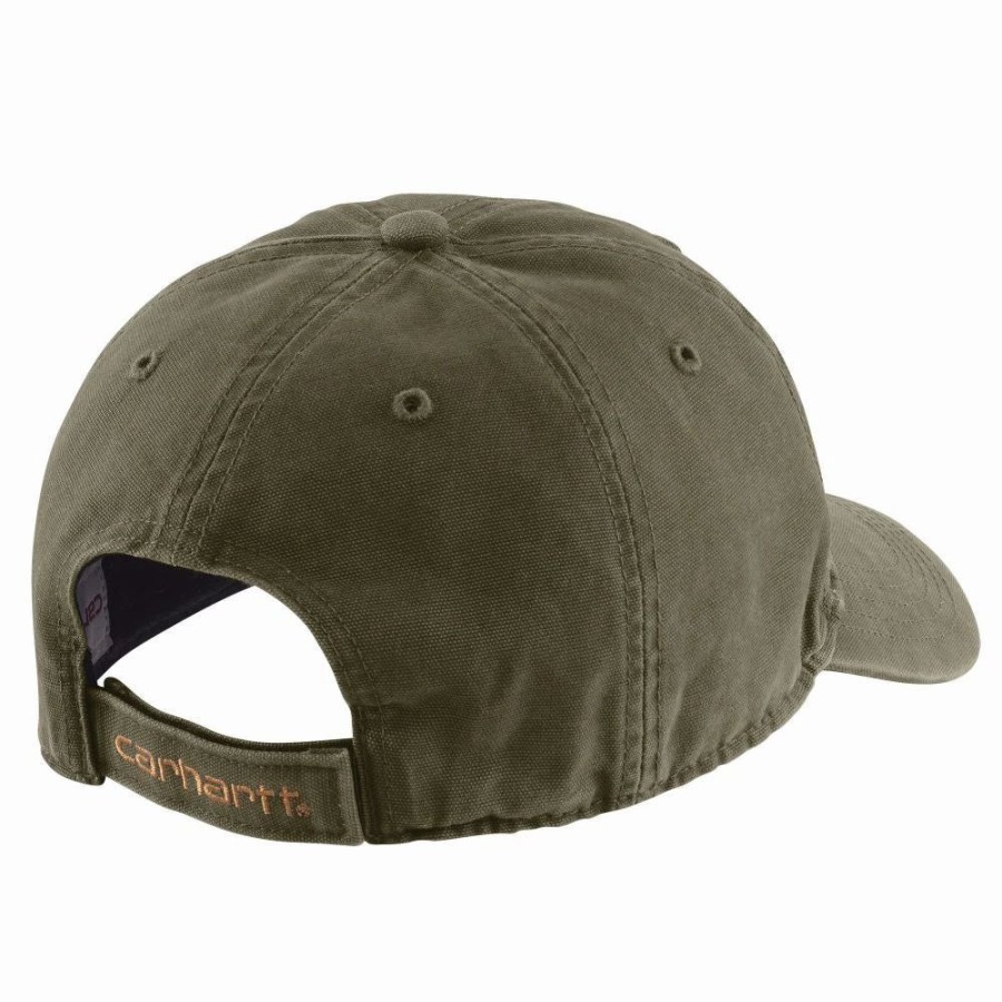 Accessories * | Carhartt' Men'S Adjustable Canvas Cap Army Green