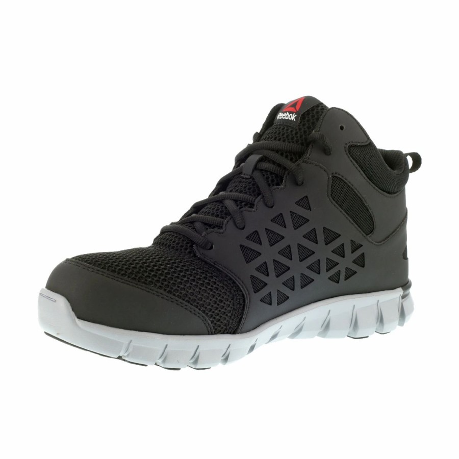 Work * | Reebok' Men'S Mid Sublite Cushion Esd Alloy Toe Black / Gray