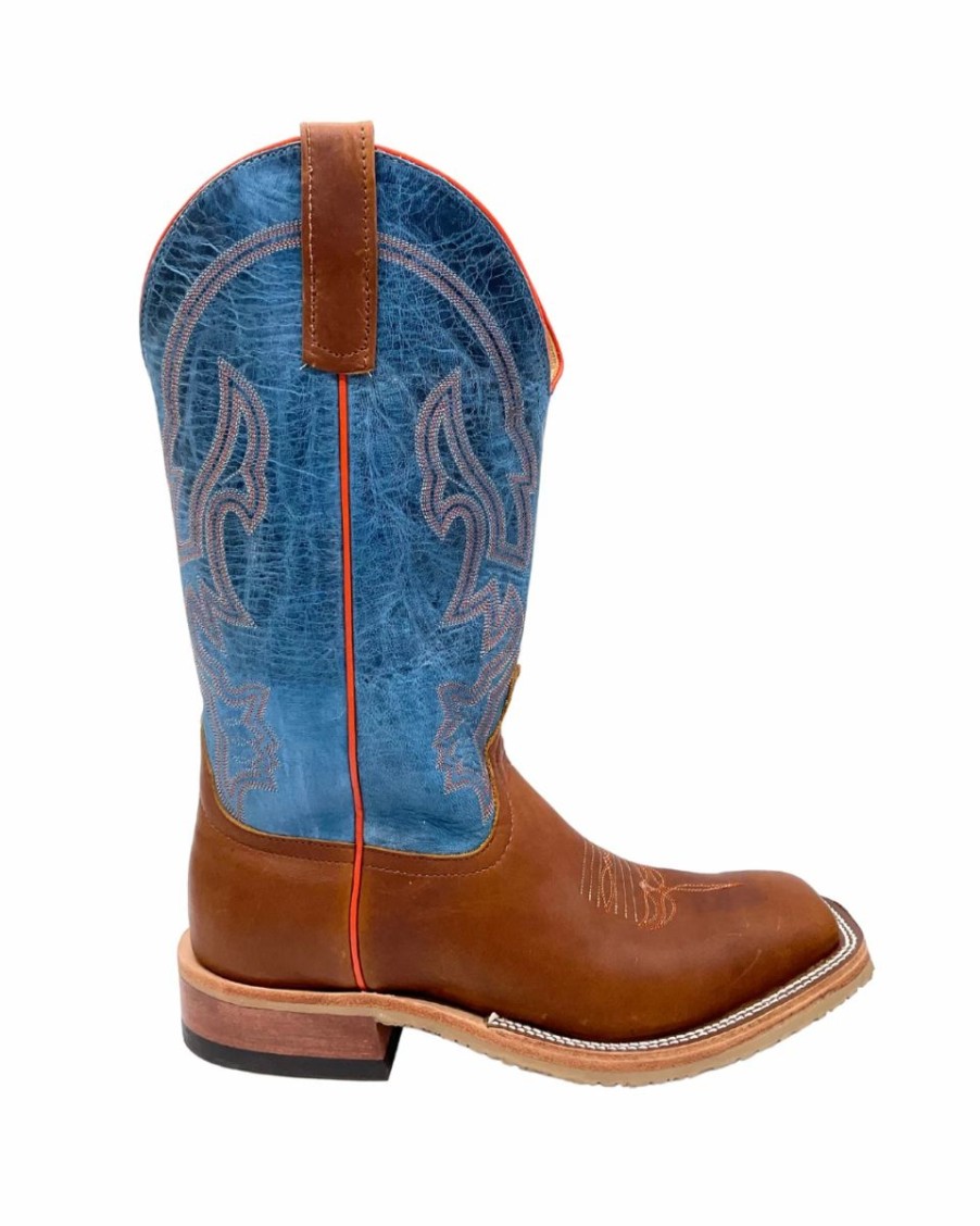 Cowboy * | Anderson Bean' Men'S 13 Briar Mad Dog Western Square Toe Brown / Blue