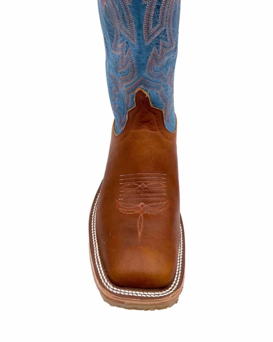 Cowboy * | Anderson Bean' Men'S 13 Briar Mad Dog Western Square Toe Brown / Blue