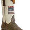 Cowboy * | Roper' Men'S 11 America Strong Western Square Toe Vintage Brown / Vintage White