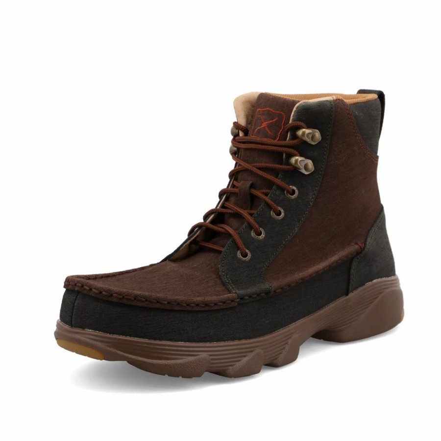 Work * | Twisted X Boots 'Twisted X' Men'S 6 Crossover Lace Up Soft Toe Light Brown / Dark Green