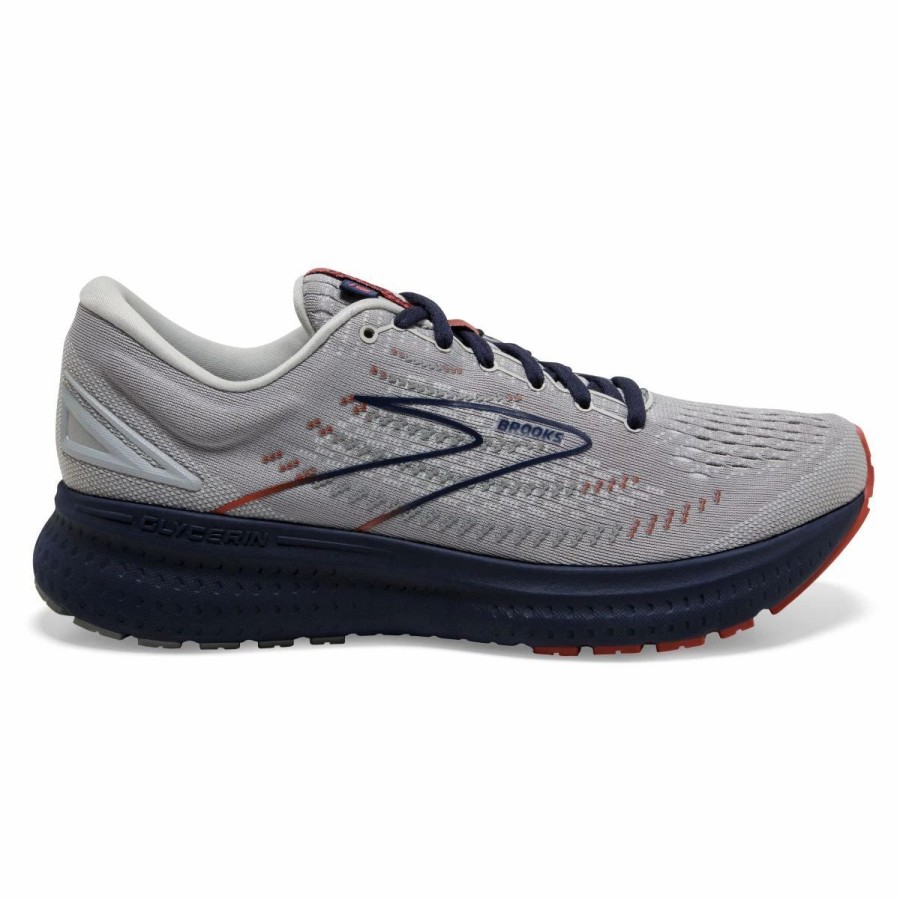 Athletic * | Brooks' Men'S Glycerin 19 Grey / Alloy / Peacoat