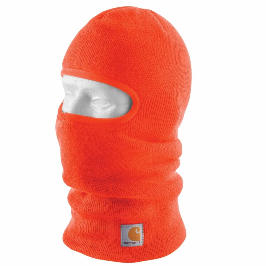 Accessories * | Carhartt' Men'S Knit Insulated Face Mask Brite Orange