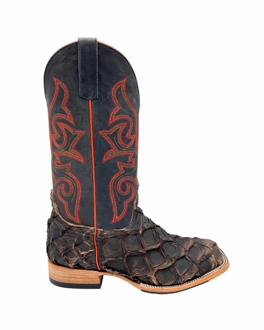 Cowboy * | Anderson Bean' Men'S 13 Horsepower Top Hand Big Bass Square Toe Pirarucu / Royal Blue Mad Dog