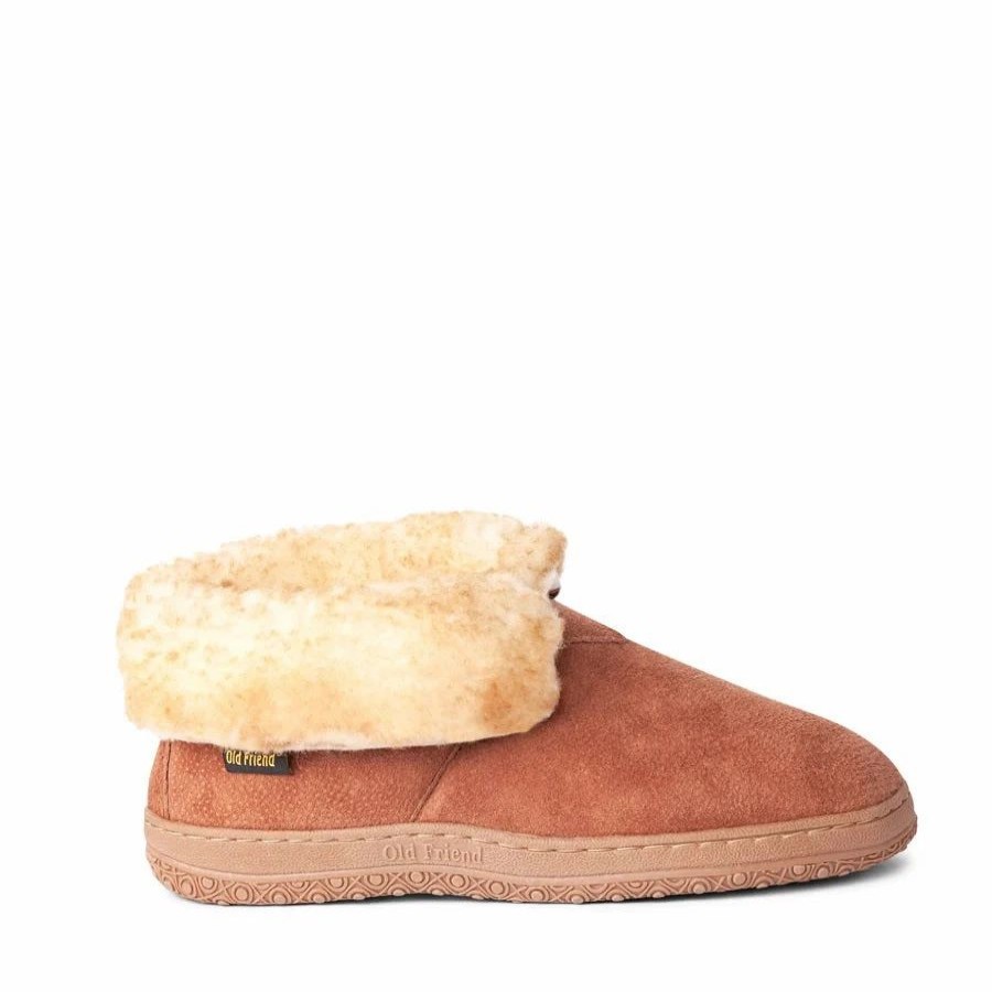 Casual & Dress * | Old Friend Footwear' Men'S Bootee Slipper Chestnut