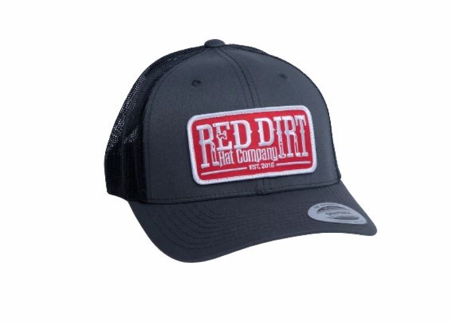 Accessories * | Red Dirt Hat Company' Men'S Tag Patch Cap Charcoal / Black