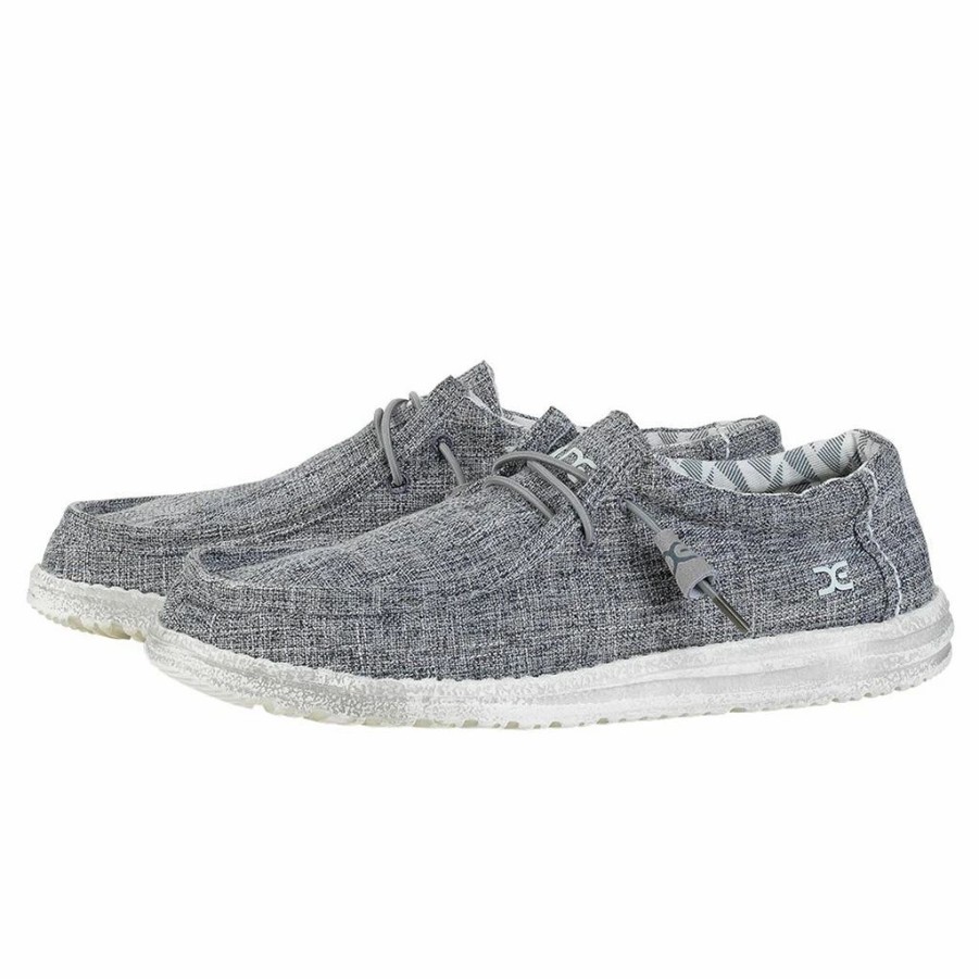 Casual & Dress * | Hey Dude' Men'S Wally Linen Iron Grey