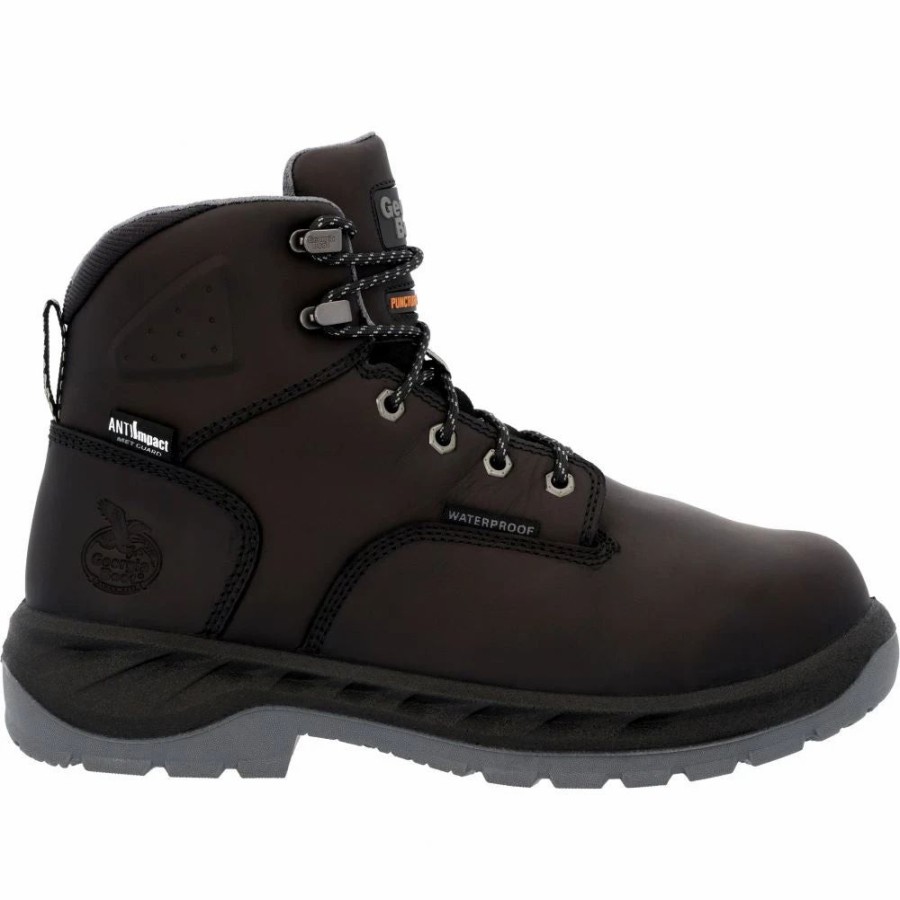 Work * | Georgia Boot' Men'S 6 Ot Int. Metguard Eh Wp Alloy Toe Black