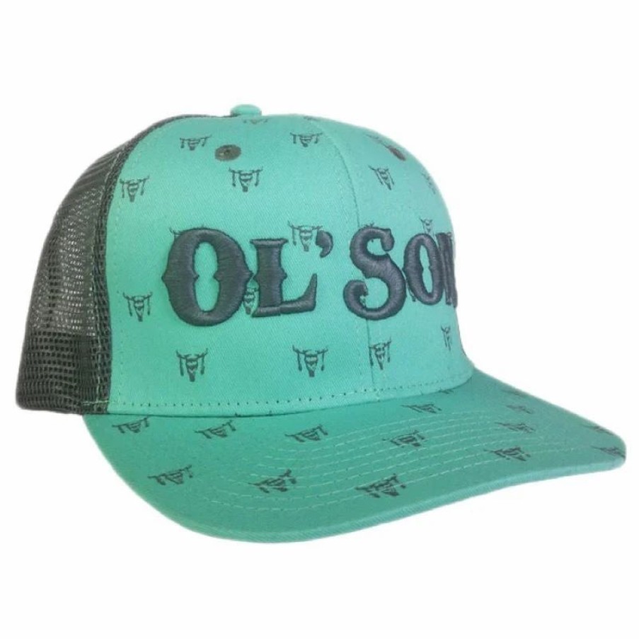 Accessories * | Dale Brisby' Men'S Ol' Son Skull Pro Rodeo Cap Teal