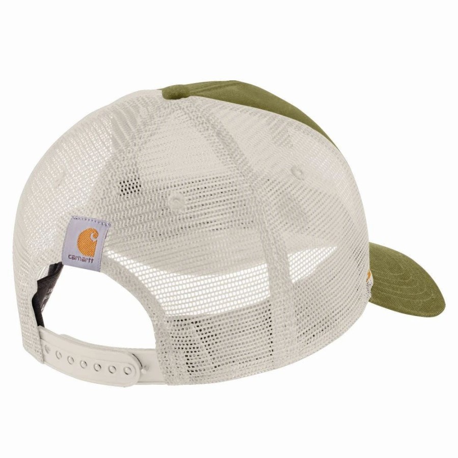 Accessories * | Carhartt' Men'S Canvas Mesh-Back Workwear Patch Cap True Olive