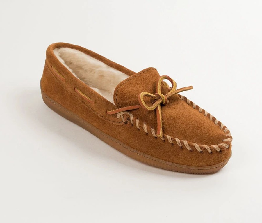 Casual & Dress * | Minnetonka Moccasin Co 'Minnetonka' Men'S Pile Lined Hardsole Moc Slipper Brown