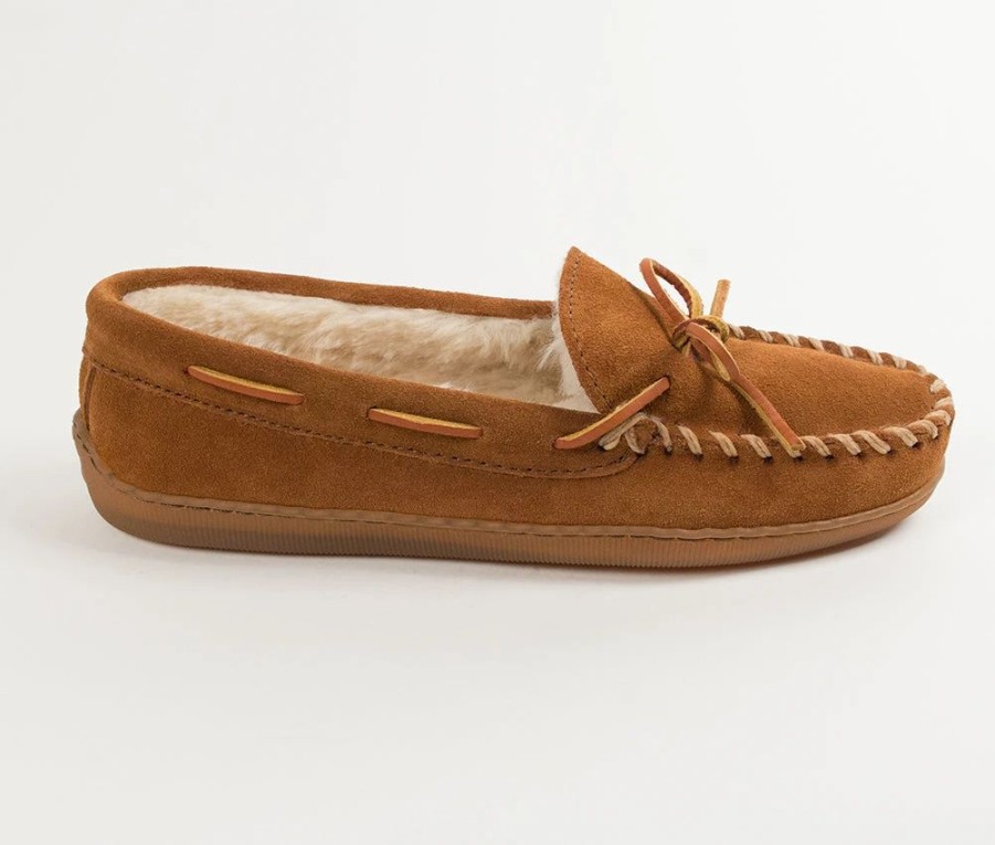 Casual & Dress * | Minnetonka Moccasin Co 'Minnetonka' Men'S Pile Lined Hardsole Moc Slipper Brown