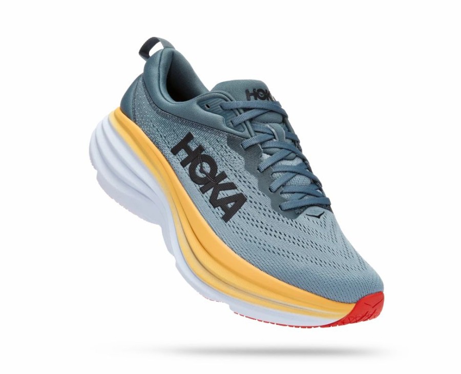 Athletic * | Hoka' Men'S Bondi 8 Goblin Blue / Mountain Spring (Wide)