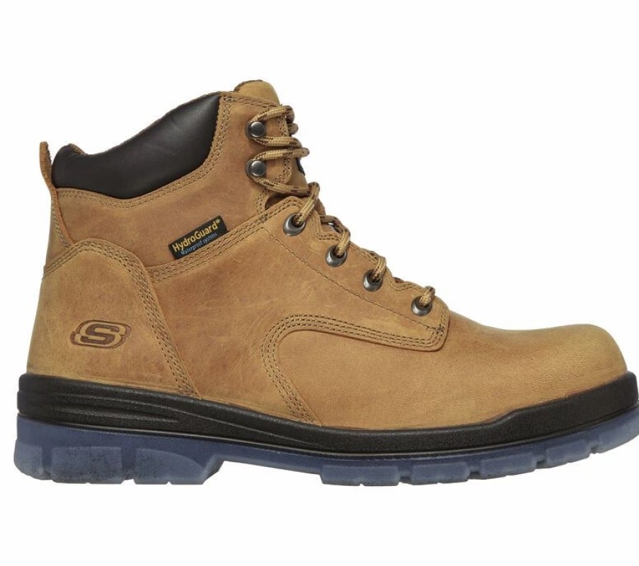 Work * | Skechers' Men'S 6 Argum Alkova Eh Wp Steel Toe Brown / Tan