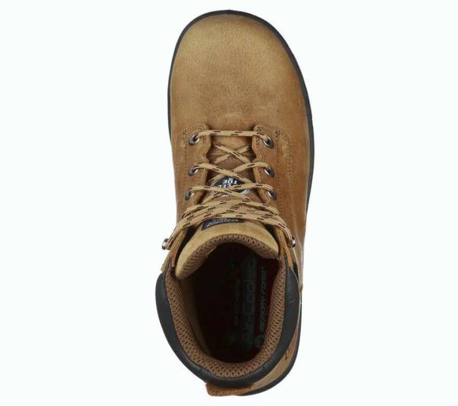 Work * | Skechers' Men'S 6 Argum Alkova Eh Wp Steel Toe Brown / Tan