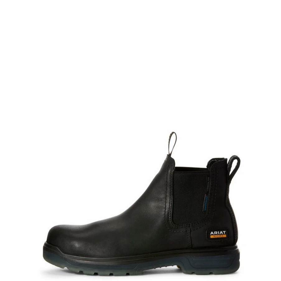 Work * | Ariat' Men'S Turbo Chelsea Eh Wp Comp Toe Black