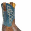 Cowboy * | Roper' Men'S 11 Merritt Western Square Toe Waxy Tan / Burnish Blue