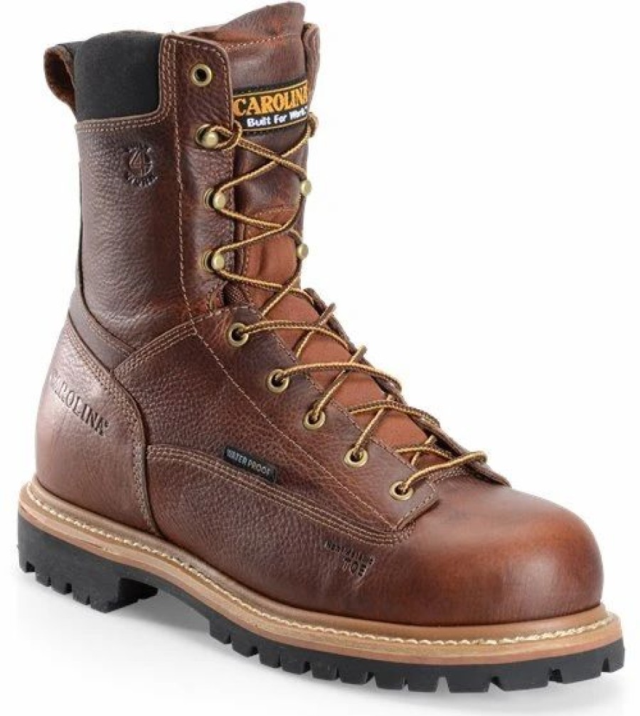 Work * | Carolina' Men'S 8 Grind Wp Comp Toe Boot Brown