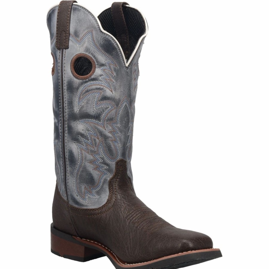 Cowboy * | Laredo' Men'S 13 Taylor Western Square Toe Chocolate / Blue