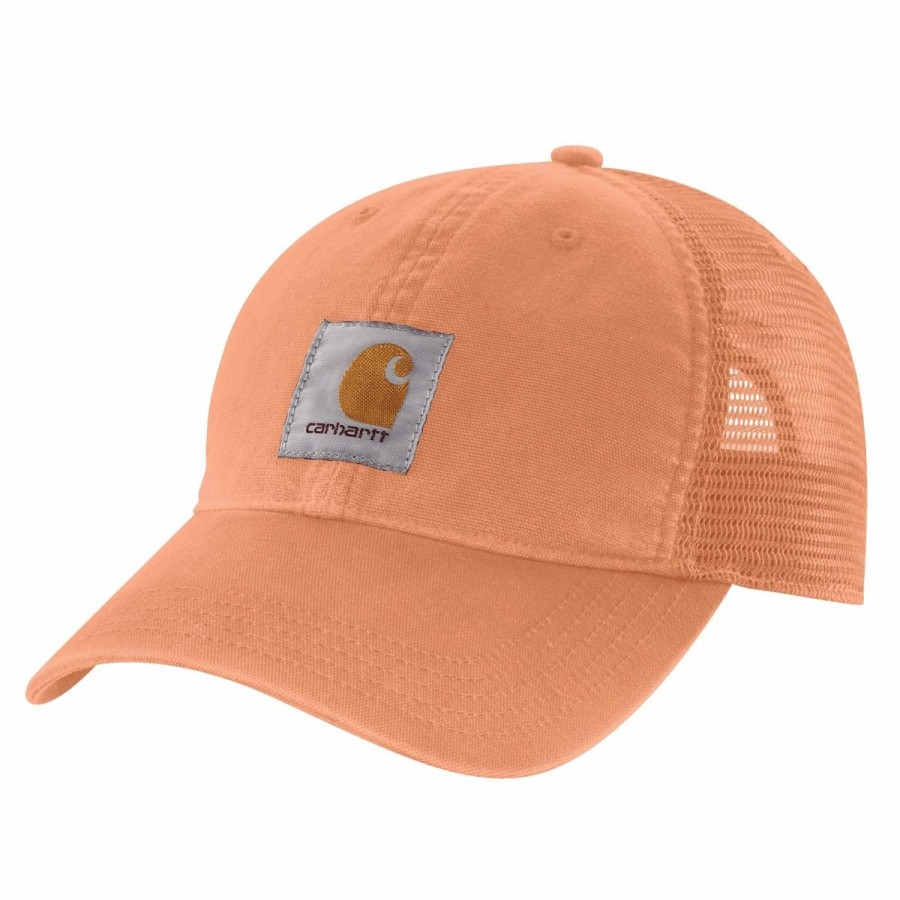 Accessories * | Carhartt' Men'S Adjustable Canvas Mesh-Back Cap Dusty Orange