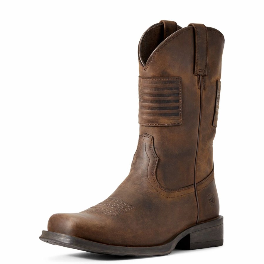 Cowboy * | Ariat' Men'S 11 Rambler Patriot Square Toe Brown