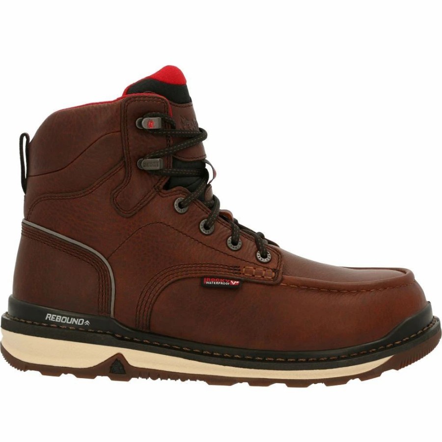 Work * | Rocky" Men'S 6 Rams Horn Eh Wp Comp Toe Wedge Brown