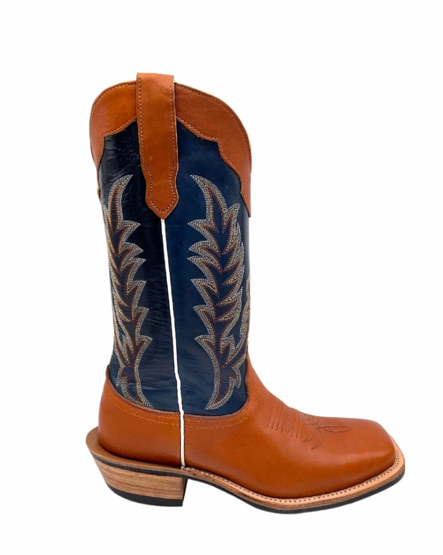 Cowboy * | Fenoglio Boots' Men'S 13 Boomer Western Square Toe Russet / Blue