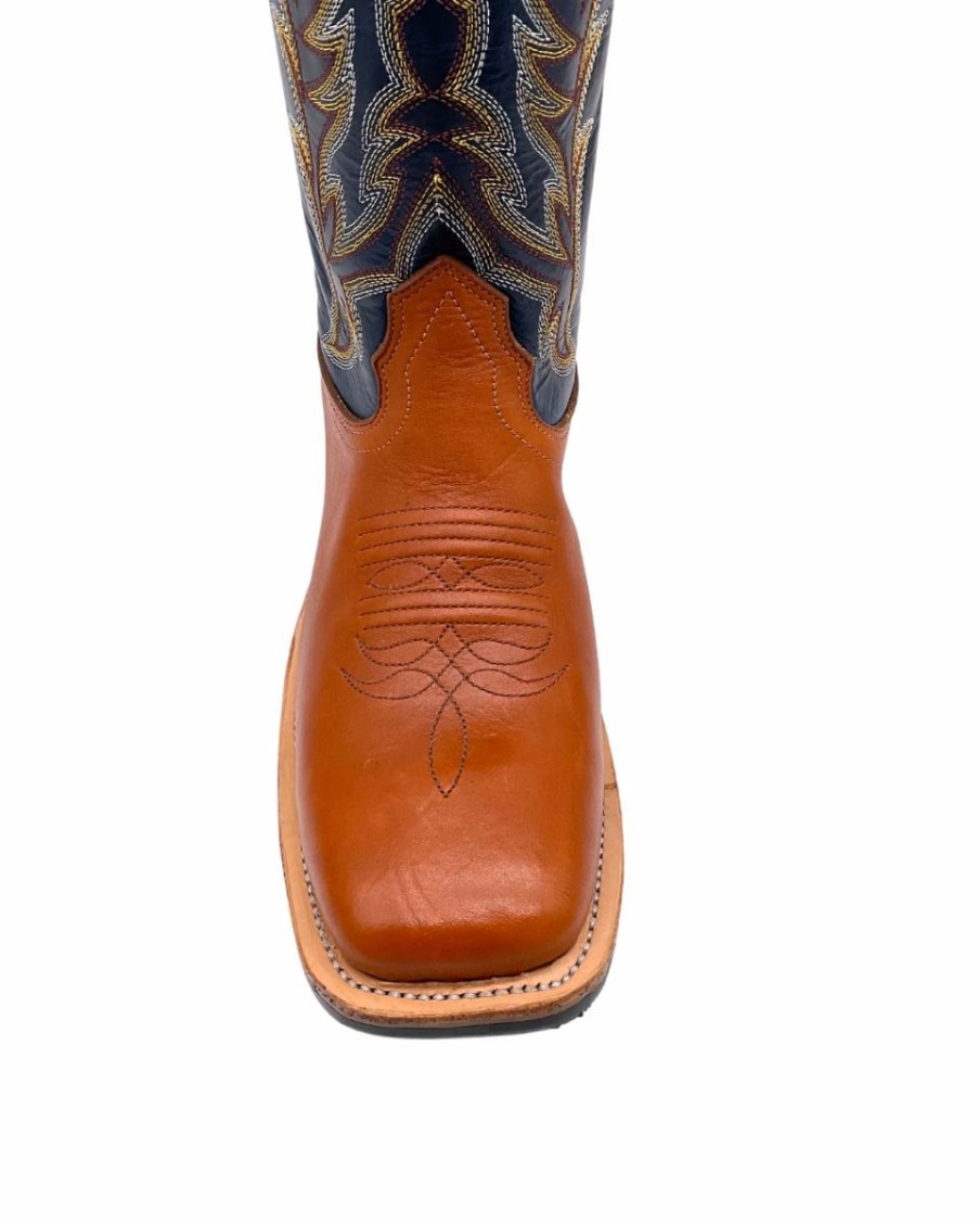 Cowboy * | Fenoglio Boots' Men'S 13 Boomer Western Square Toe Russet / Blue