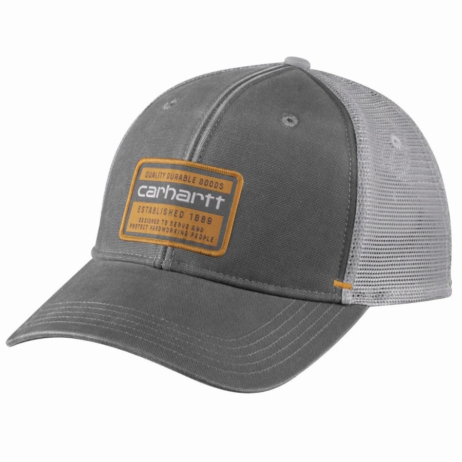 Accessories * | Carhartt' Canvas Mesh Back Quality Graphic Cap Charcoal