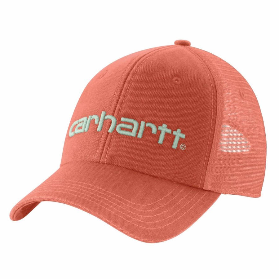 Accessories * | Carhartt' Men'S Canvas Mesh-Back Logo Graphic Cap Desert Orange