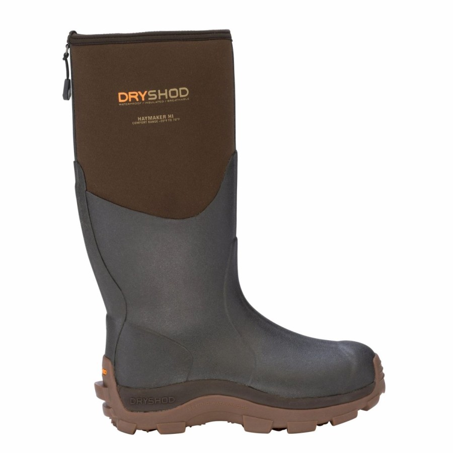 Work * | Dryshod' Men'S Haymaker Hi -20 Farm Boots Brown / Black