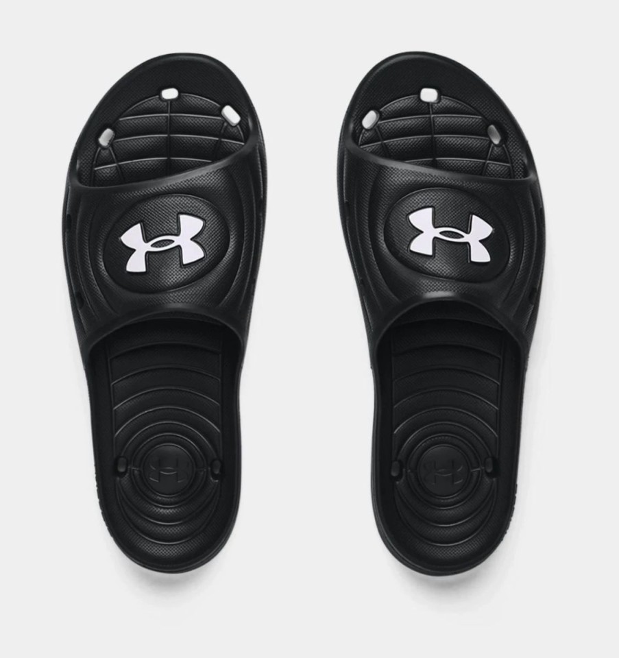 Casual & Dress * | Under Armour' Men'S Locker Iv Slide Sandal Black / Black / White