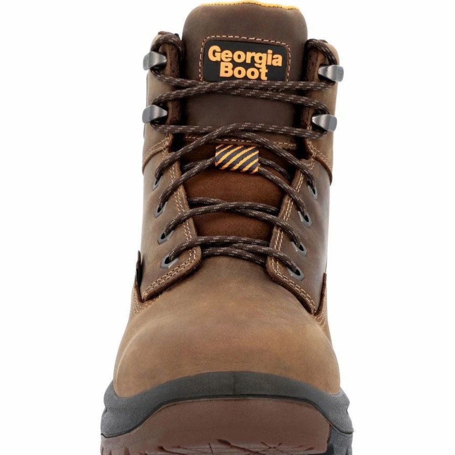 Work * | Georgia Boot' Men'S 6 Over Time Eh Wp Alloy Toe Brown