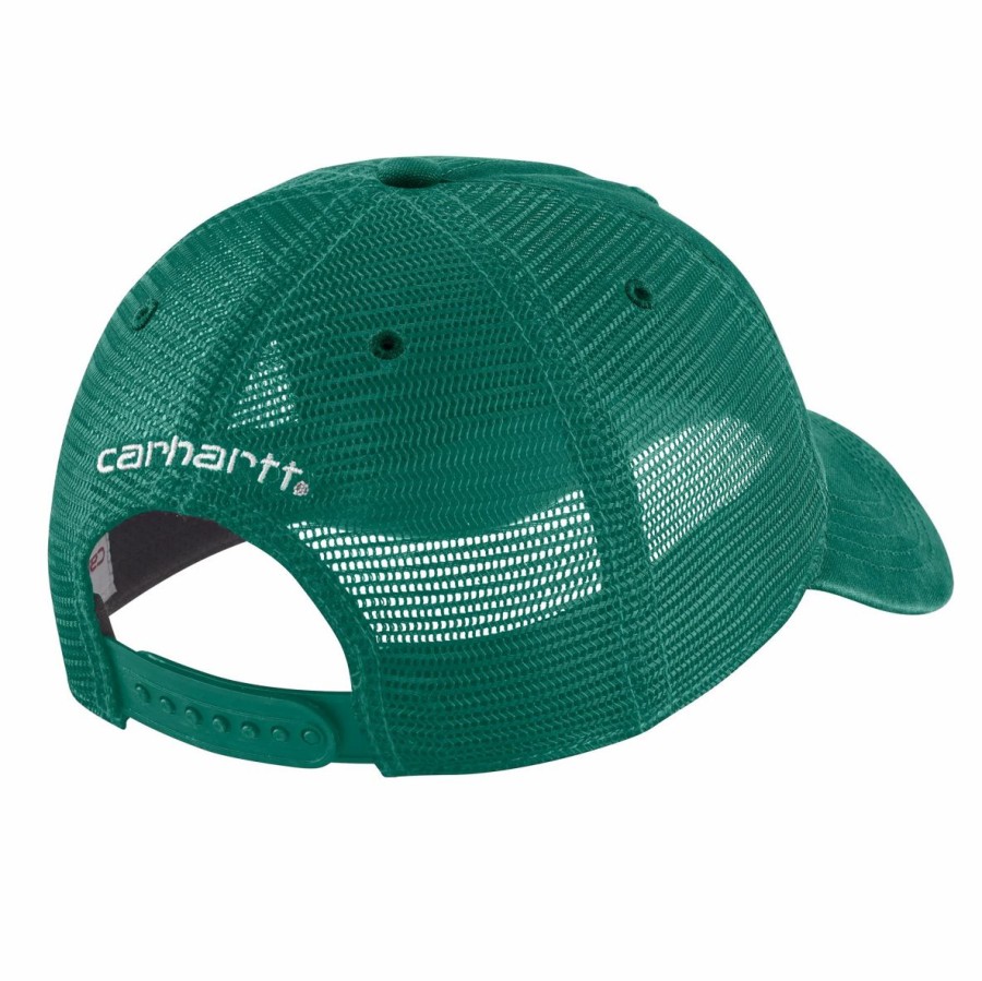 Accessories * | Carhartt' Men'S Adjustable Canvas Mesh-Back Cap Cadmium Green