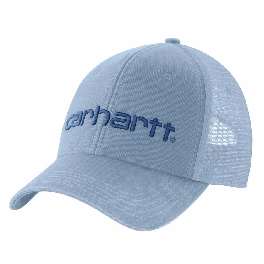 Accessories * | Carhartt' Men'S Canvas Mesh-Back Logo Graphic Cap Alpine Blue