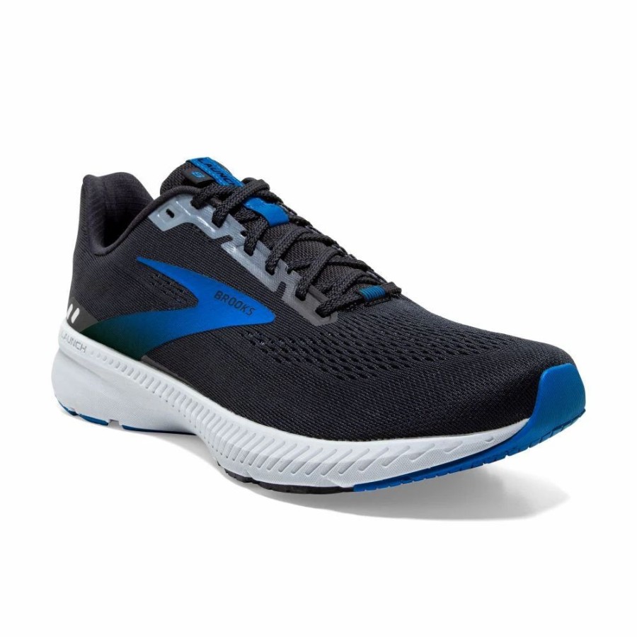 Athletic * | Brooks' Men'S Launch Gts 8 Black / Grey / Blue