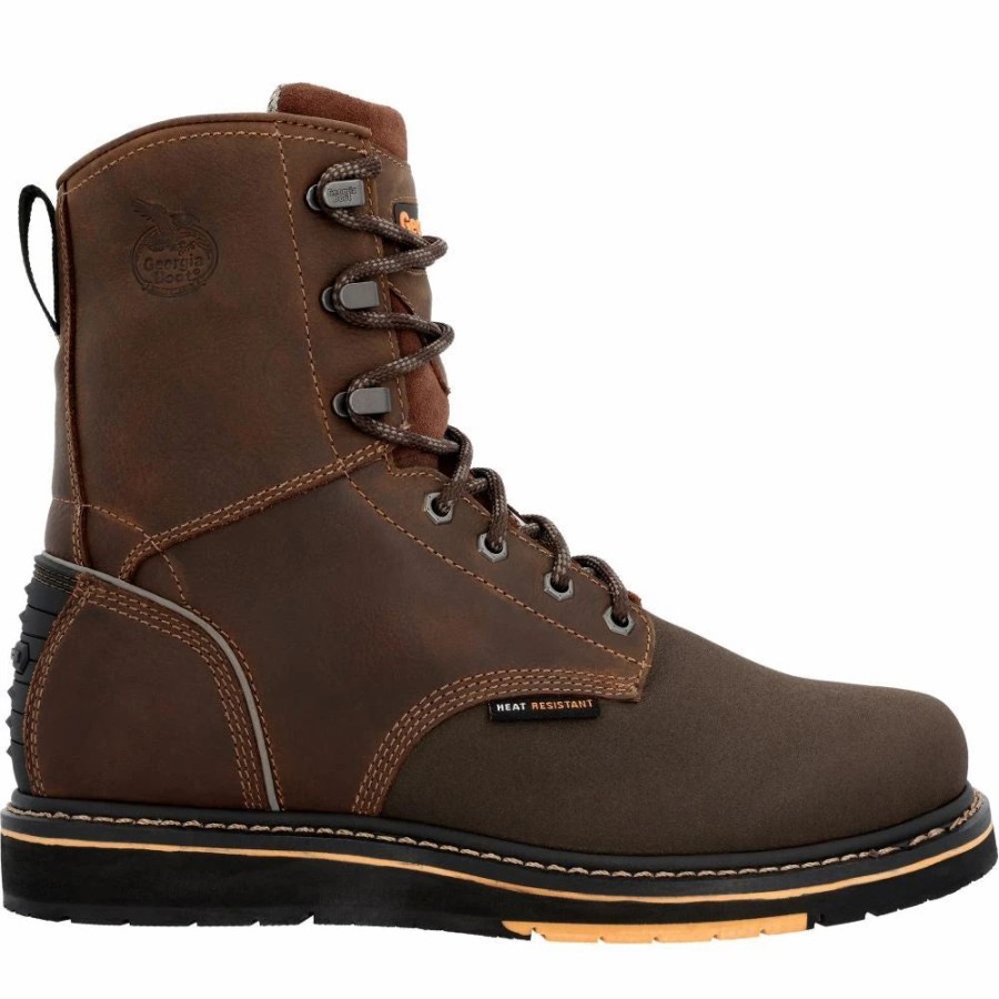 Work * | Georgia Boot' Men'S 8 Amp Lt Poser Eh Wedge Soft Toe Brown