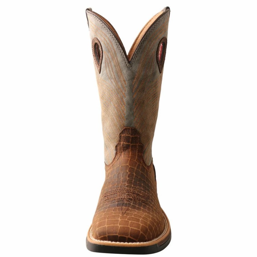 Cowboy * | Twisted X Boots 'Twisted X' Men'S 12 Tech-X Cellstretch Western Square Toe Brown / Grey