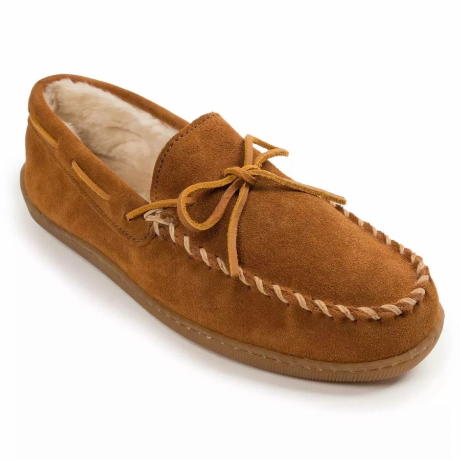 Casual & Dress * | Minnetonka Moccasin Co 'Minnetonka' Men'S Pile Lined Hardsole Moc Slipper Tan