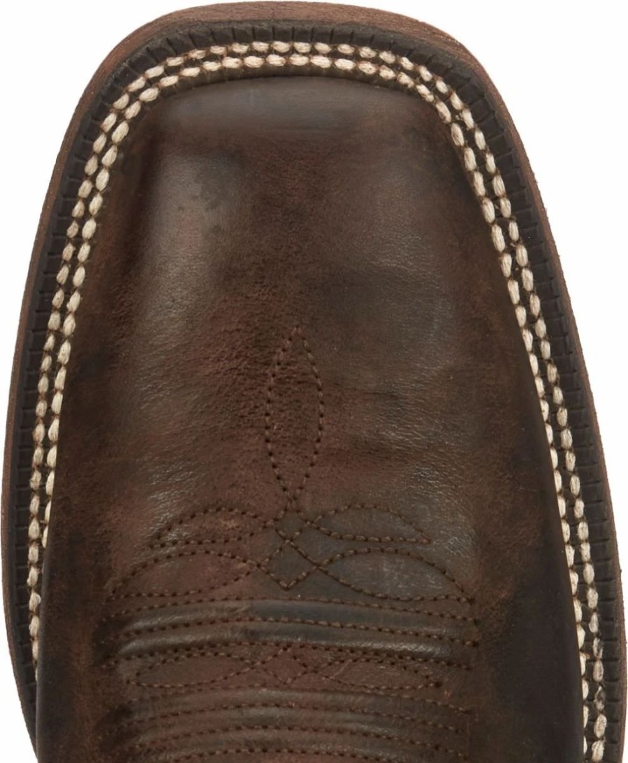 Cowboy * | Nocona' Men'S 11 Henry Western Square Toe Antiqued Brown Cowhide / Vintage Stone