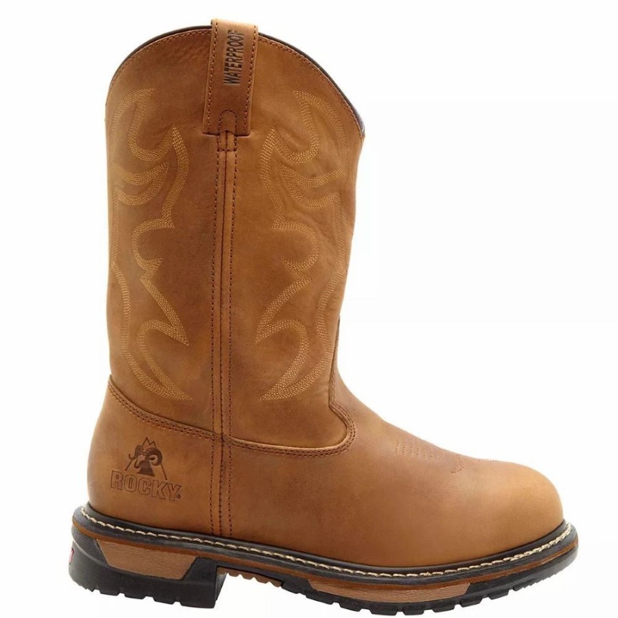 Cowboy * | Rocky' Men'S 10 Original Ride Branson Roper Wp Round Toe Aztec Crazy Horse