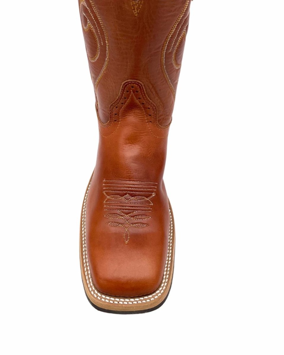 Cowboy * | Hondo' Men'S 11 Western Square Toe Maple Crazy Horse