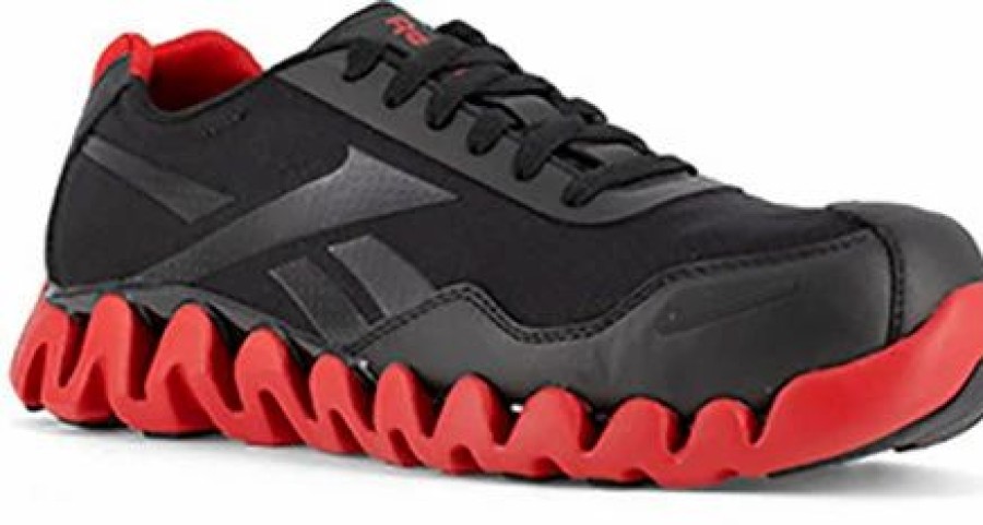 Work * | Reebok' Men'S Zig Pulse Esd Comp Toe Black / Red