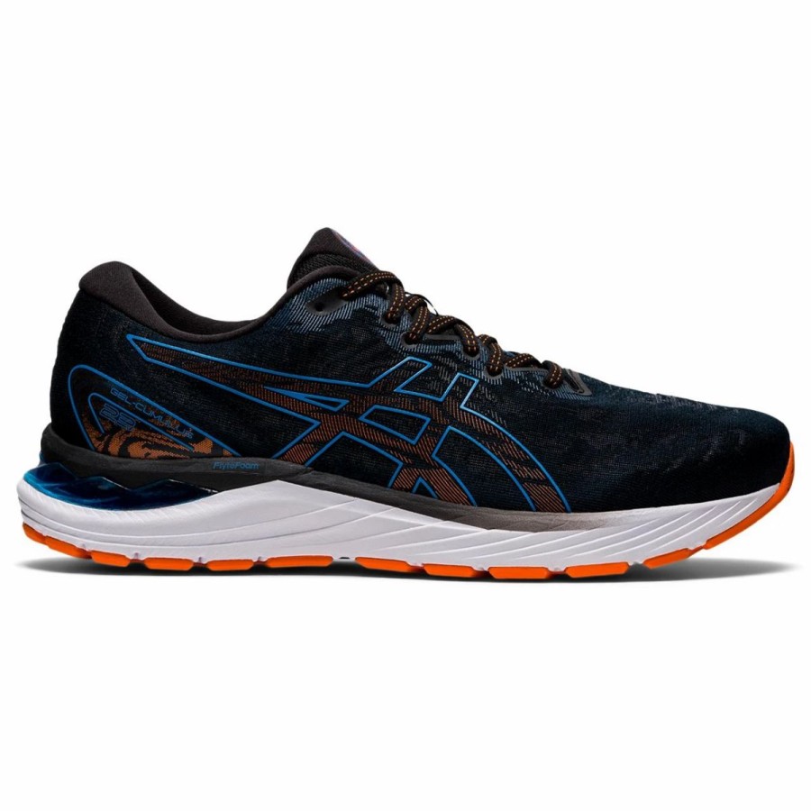 Athletic * | Asics America Corp 'Asics' Men'S Gel Cumulus 23 Black / Reborn Blue (Wide)