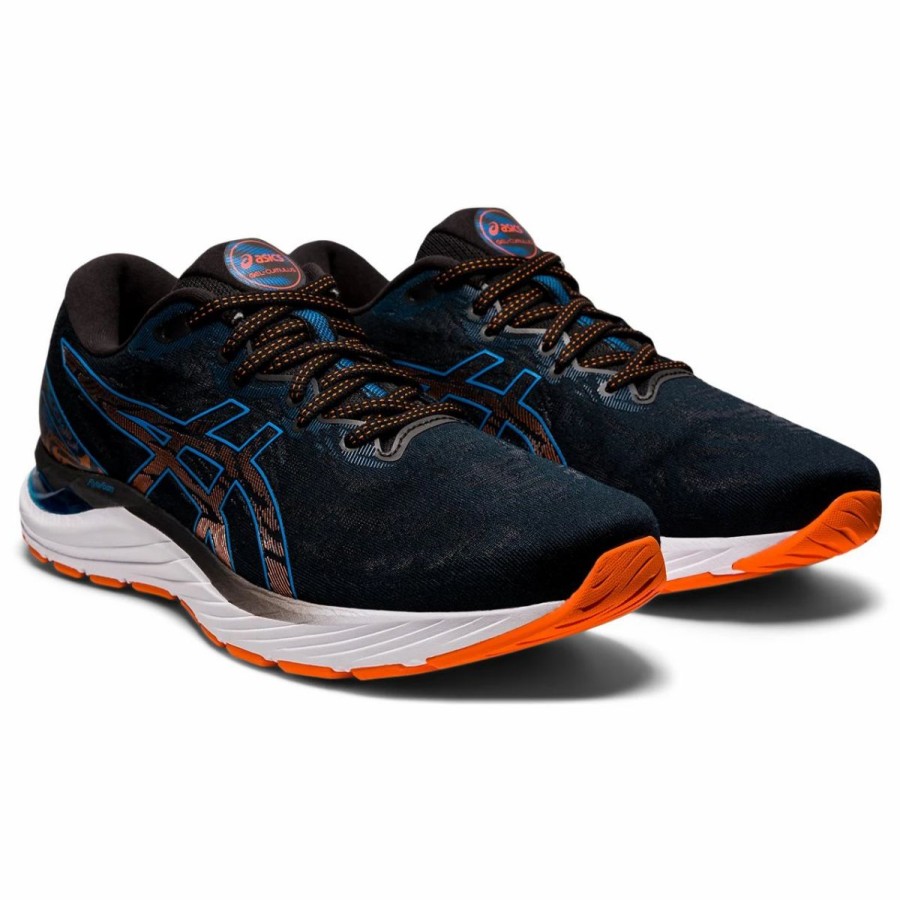 Athletic * | Asics America Corp 'Asics' Men'S Gel Cumulus 23 Black / Reborn Blue (Wide)