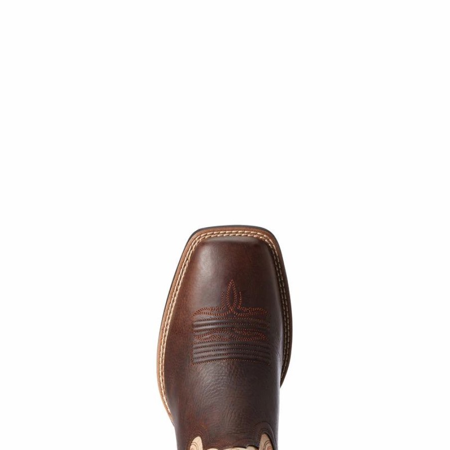 Cowboy * | Ariat' Men'S 11 Amos Western Square Toe Brown / Tan