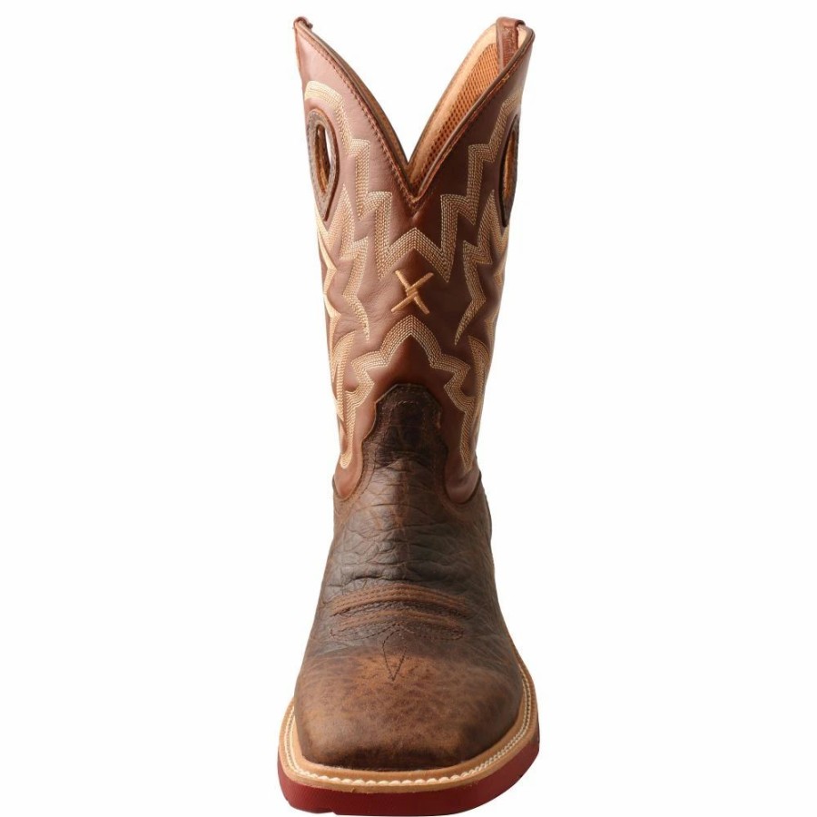 Cowboy * | Twisted X Boots 'Twisted X' Men'S 12 Cellstretch Wp Western Square Toe Smokey Chocolate / Spice