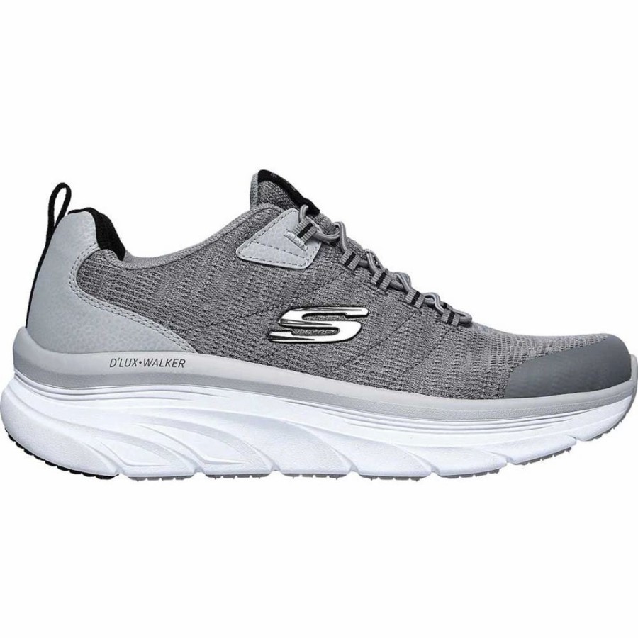 Athletic * | Skechers' Men'S D'Lux Walker-Pensive Gray / Black (Extra Wide)